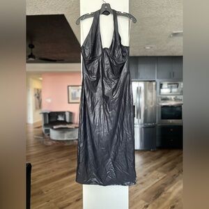 Naked Wardrobe Black Halter Drip On Drip Mini Dress sz 2x NWT
